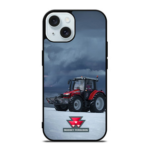 MASSEY FERGUSON TRACKTORS SNOW iPhone 15 Case Cover MASSEY FERGUSON TRACKTORS SNOW iPhone 15 Case Cover