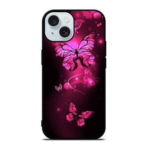 PURPLE BITTERFLY PINK iPhone 15  Case Cover