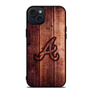 ATLANTA BRAVES LOGO WOOD INITIAL iPhone 15 Plus Case