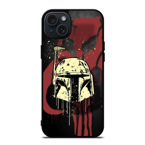 BOBA FETT HELMET STAR WARS ART iPhone 15 Plus Case BOBA FETT HELMET STAR WARS ART iPhone 15 Plus Case