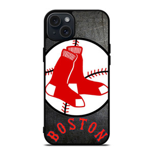 BOSTON RED SOX BASEBALL METAL LOGO iPhone 15 Plus Case BOSTON RED SOX BASEBALL METAL LOGO iPhone 15 Plus Case
