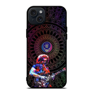 GRATEFUL DEAD JERRY GARCIA GUITAR ART GLASS iPhone 15 Plus Case