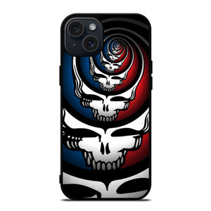 GRATEFUL DEAD SKULL ROUNDED iPhone 15 Plus Case GRATEFUL DEAD SKULL ROUNDED iPhone 15 Plus Case