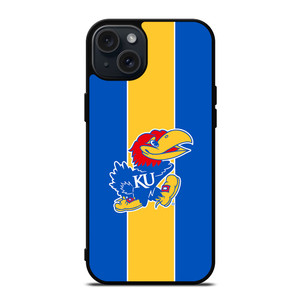 KANSAS JAYHAWKS STRIPS iPhone 15 Plus Case KANSAS JAYHAWKS STRIPS iPhone 15 Plus Case