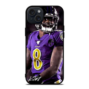 LAMAR JACKSON BALTIMORE RAVENS SIGNATURE iPhone 15 Plus Case