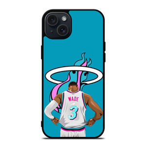 MIAMI HEAT DWYANE WADE 3 BASKETBALL iPhone 15 Plus Case
