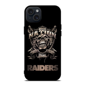 OAKLAND RAIDERS FOOTBALL ONE NATION iPhone 15 Plus Case OAKLAND RAIDERS FOOTBALL ONE NATION iPhone 15 Plus Case
