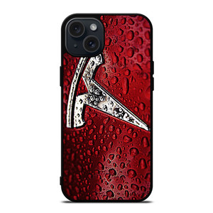 TESLA RED WATER EMBLEM iPhone 15 Plus Case TESLA RED WATER EMBLEM iPhone 15 Plus Case