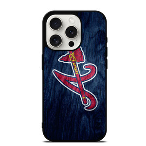 ATLANTA BRAVES MLB WOODEN LOGO iPhone 15 Pro Case ATLANTA BRAVES MLB WOODEN LOGO iPhone 15 Pro Case