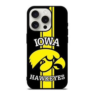 IOWA HAWKEYES STRIPS LOGO FOOTBALL TEAM iPhone 15 Pro Case