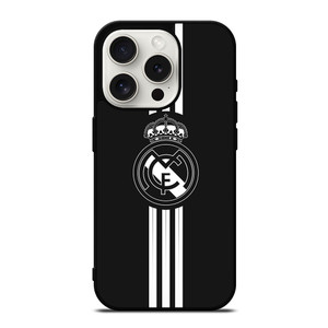 REAL MADRID FC LOGO BLACK WHITE iPhone 15 Pro Case