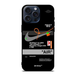 AIR JORDAN NIKE OFF WHITE BLACK iPhone 15 Pro Max Case AIR JORDAN NIKE OFF WHITE BLACK iPhone 15 Pro Max Case