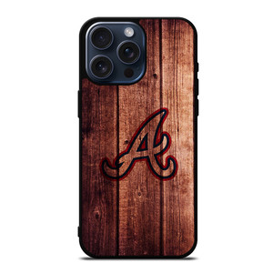 ATLANTA BRAVES LOGO WOOD INITIAL iPhone 15 Pro Max Case