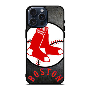 BOSTON RED SOX BASEBALL METAL LOGO iPhone 15 Pro Max Case BOSTON RED SOX BASEBALL METAL LOGO iPhone 15 Pro Max Case