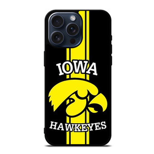 IOWA HAWKEYES STRIPS LOGO FOOTBALL TEAM iPhone 15 Pro Max Case