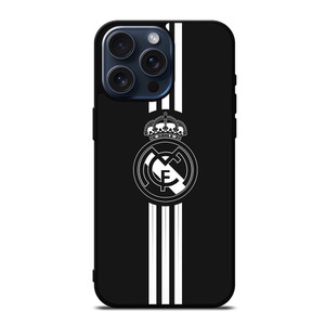REAL MADRID FC LOGO BLACK WHITE iPhone 15 Pro Max Case