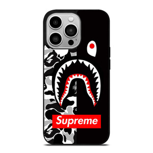 BAPE SHARK SUPREME CAMO BLACK iPhone 14 Pro Case