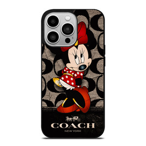 COACH NEW YORK BLACK MINNIE MOUSE iPhone 14 Pro Case