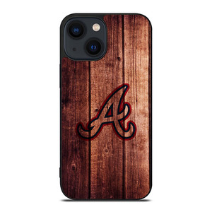 ATLANTA BRAVES LOGO WOOD INITIAL iPhone 14 Plus Case