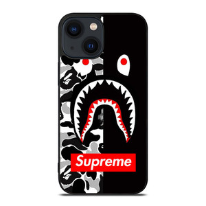 BAPE SHARK SUPREME CAMO BLACK iPhone 14 Plus Case BAPE SHARK SUPREME CAMO BLACK iPhone 14 Plus Case