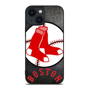BOSTON RED SOX BASEBALL METAL LOGO iPhone 14 Plus Case