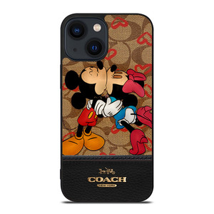 COACH NEW YORK BROWN MICKEY AND MINNIE MOUSE iPhone 14 Plus Case