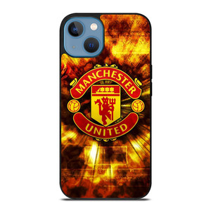 MANCHESTER UNITED FOOTBALL CLUB ON FIRE iPhone 13 Case