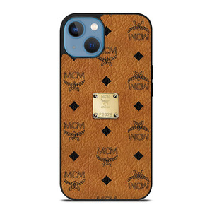 MCM WORLD WIDE BROWN LEATHER EMBLEM iPhone 13 Case