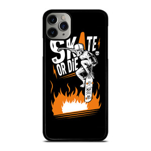 SKULL SKATE OR DIE ORANGE ARTWORK iPhone 11 Pro Max Case