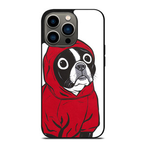 BOSTON TERRIER IN A RED HOODIE iPhone 13 Pro Case BOSTON TERRIER IN A RED HOODIE iPhone 13 Pro Case