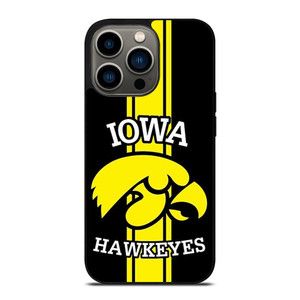 IOWA HAWKEYES STRIPS LOGO FOOTBALL TEAM iPhone 13 Pro Case