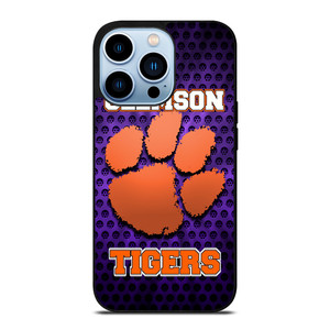 CLEAMSON TIGERS FOOTBALL LOGO PURPLE iPhone 13 Pro Max Case