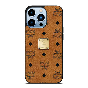 MCM WORLD WIDE BROWN LEATHER EMBLEM iPhone 13 Pro Max Case