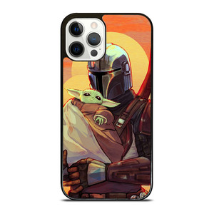 MANDALORIAN AND BABY YODA STAR WARS CARTOON iPhone 12 Pro Case MANDALORIAN AND BABY YODA STAR WARS CARTOON iPhone 12 Pro Case