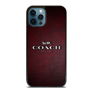 COACH NEW YORK LOGO RED LEATHER iPhone 12 Pro Max Case