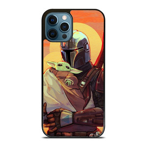 MANDALORIAN AND BABY YODA STAR WARS CARTOON iPhone 12 Pro Max Case