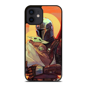 MANDALORIAN AND BABY YODA STAR WARS CARTOON iPhone 12 Mini Case MANDALORIAN AND BABY YODA STAR WARS CARTOON iPhone 12 Mini Case
