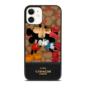 COACH NEW YORK BROWN MICKEY AND MINNIE MOUSE iPhone 12 Case COACH NEW YORK BROWN MICKEY AND MINNIE MOUSE iPhone 12 Case