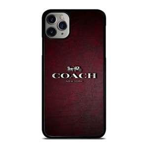 COACH NEW YORK LOGO RED LEATHER iPhone 11 Pro Max Case