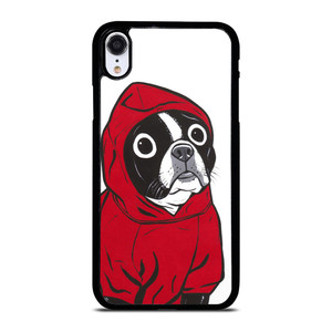 BOSTON TERRIER IN A RED HOODIE iPhone XR Case