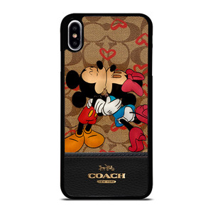 COACH NEW YORK BROWN MICKEY AND MINNIE MOUSE iPhone XS Max Case