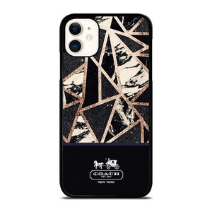 COACH NEW YORK GOLD BLACK TEXTURE iPhone 11 Case