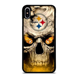 PITTSBURGH STEELERS FOOTBALL SKULL iPhone XS Max Case PITTSBURGH STEELERS FOOTBALL SKULL iPhone XS Max Case
