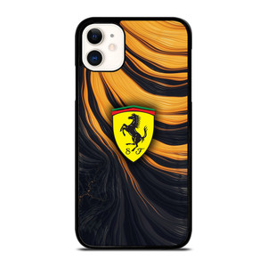 FERRARI LOGO YELLOW LIQUID iPhone 11 Case
