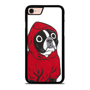 BOSTON TERRIER IN A RED HOODIE iPhone 8 Case