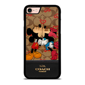 COACH NEW YORK BROWN MICKEY AND MINNIE MOUSE iPhone 8 Case