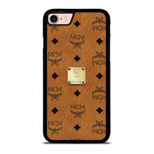 MCM WORLD WIDE BROWN LEATHER EMBLEM iPhone 8 Case