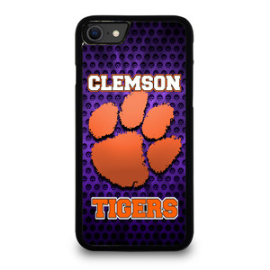 CLEAMSON TIGERS FOOTBALL LOGO PURPLE iPhone SE 2020 Case