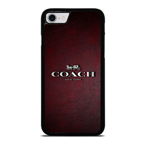 COACH NEW YORK LOGO RED LEATHER iPhone SE 2022 Case