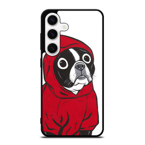 BOSTON TERRIER IN A RED HOODIE Samsung Galaxy S24 Case BOSTON TERRIER IN A RED HOODIE Samsung Galaxy S24 Case